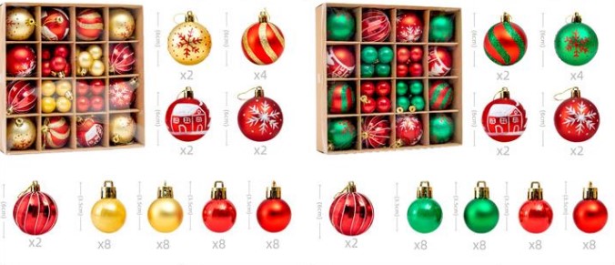 Christmas ball pendant 42 scene arrangement pendant ornaments Christmas tree pendant holiday decoration Christmas decorations