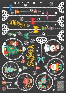 Christmas decorations stickers cartoon Santa Claus Christmas tree window stickers door stickers store store holiday dress