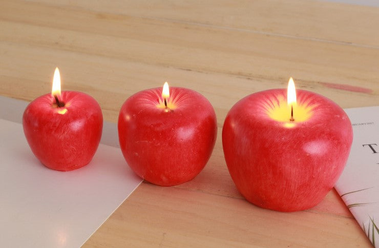 Simulation red apple candles Christmas creative gifts Apple painted decoration small gifts