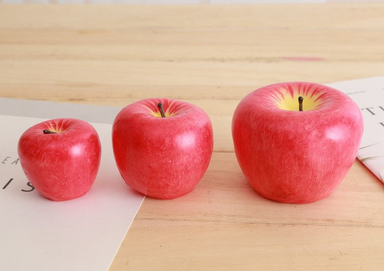 Simulation red apple candles Christmas creative gifts Apple painted decoration small gifts