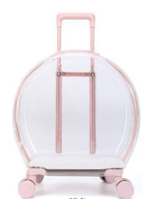 Transparent cat trolley case cat bag pet dog go out portable travel breathable bubble box portable large capacity