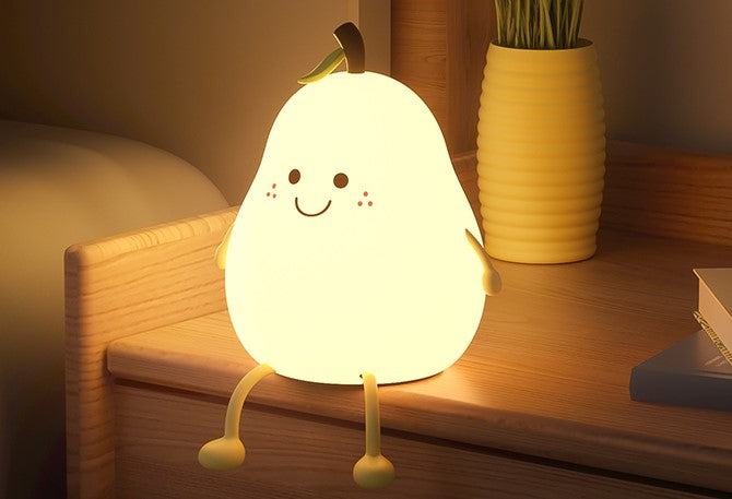 Never separate pear night light creative cute silicone pat light sleep light bedside table lamp rechargeable