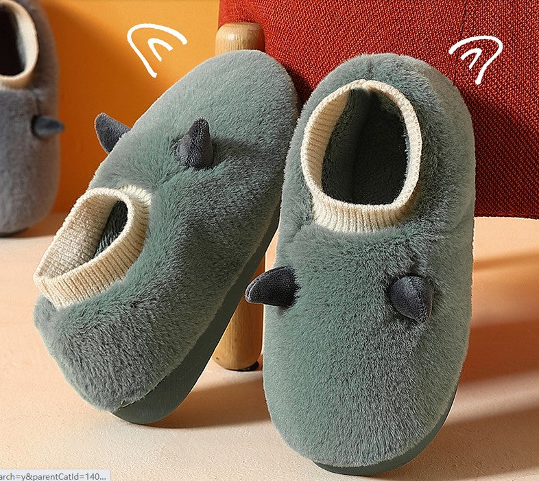 Men's and women's cotton slippers winter full wrap thick bottom home non-slip indoor warm plush men's and women's cotton shoes