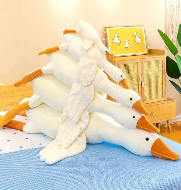 Big white goose pillow plush toy cute big goose pillow bed head pillow bed large back sofa cushion