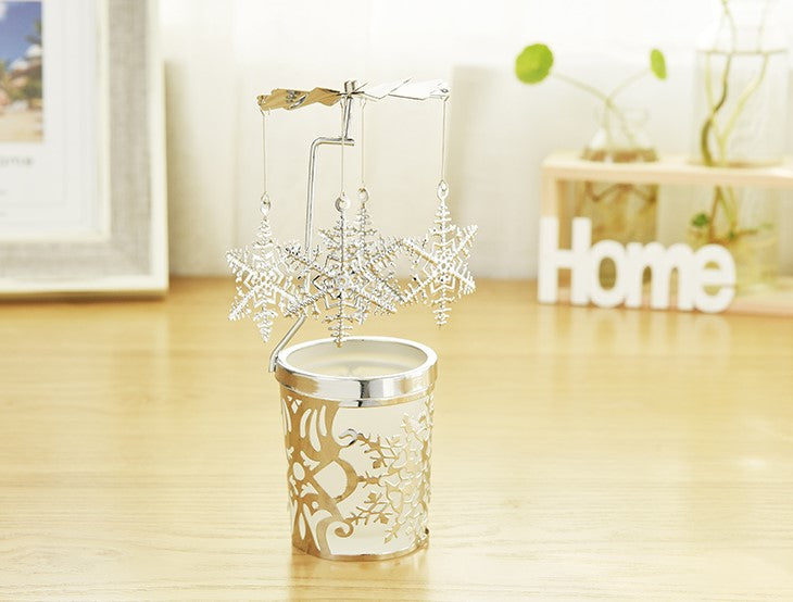 Christmas decoration European-style automatic rotating candlestick pinwheel cup candlestick creative gift revolving lamp