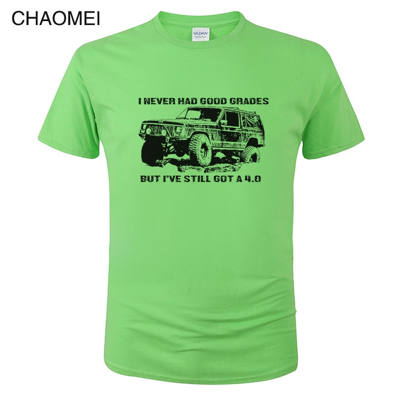 Jeep Car Print T Shirt Men Summer Cotton T-shirt Streetwear Tops Cool Tees