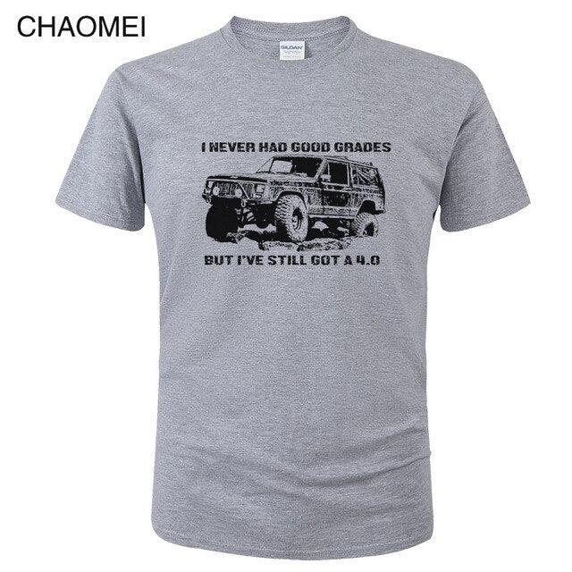 Jeep Car Print T Shirt Men Summer Cotton T-shirt Streetwear Tops Cool Tees