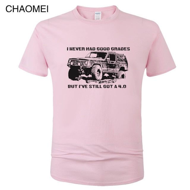 Jeep Car Print T Shirt Men Summer Cotton T-shirt Streetwear Tops Cool Tees