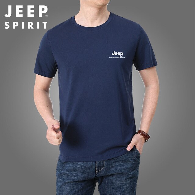 JEEP SPIRIT short-sleeved T-shirt men summer round neck breathable cotton material casual fashion high quality clothes