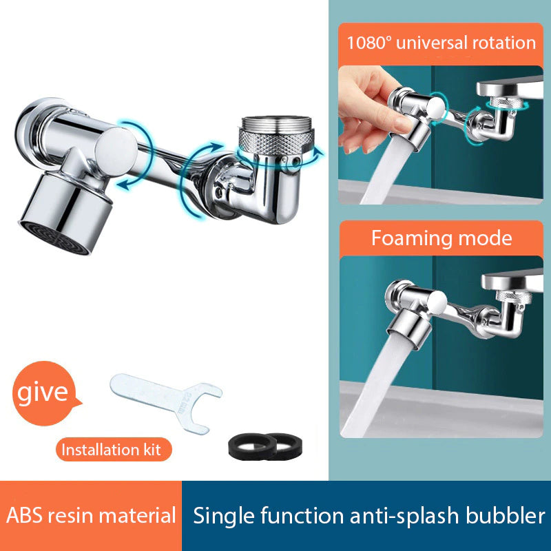 Universal 1080° Rotatable Faucet Aerator Extender Plastic Splash Filter Faucets Bubbler Nozzle Robotic Arm for Kitchen Bathroom