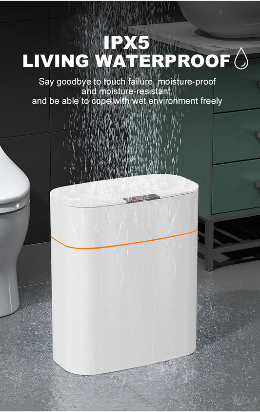 Automatic Intelligent Smart Trash Can Sensor Kitchen Trash Bin with Lid Household Bedroom Bathroom Narrow Gap Waste Garbage Bin