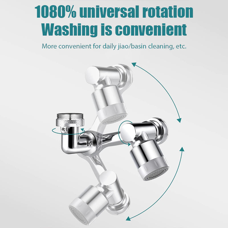 Universal 1080° Rotatable Faucet Aerator Extender Plastic Splash Filter Faucets Bubbler Nozzle Robotic Arm for Kitchen Bathroom