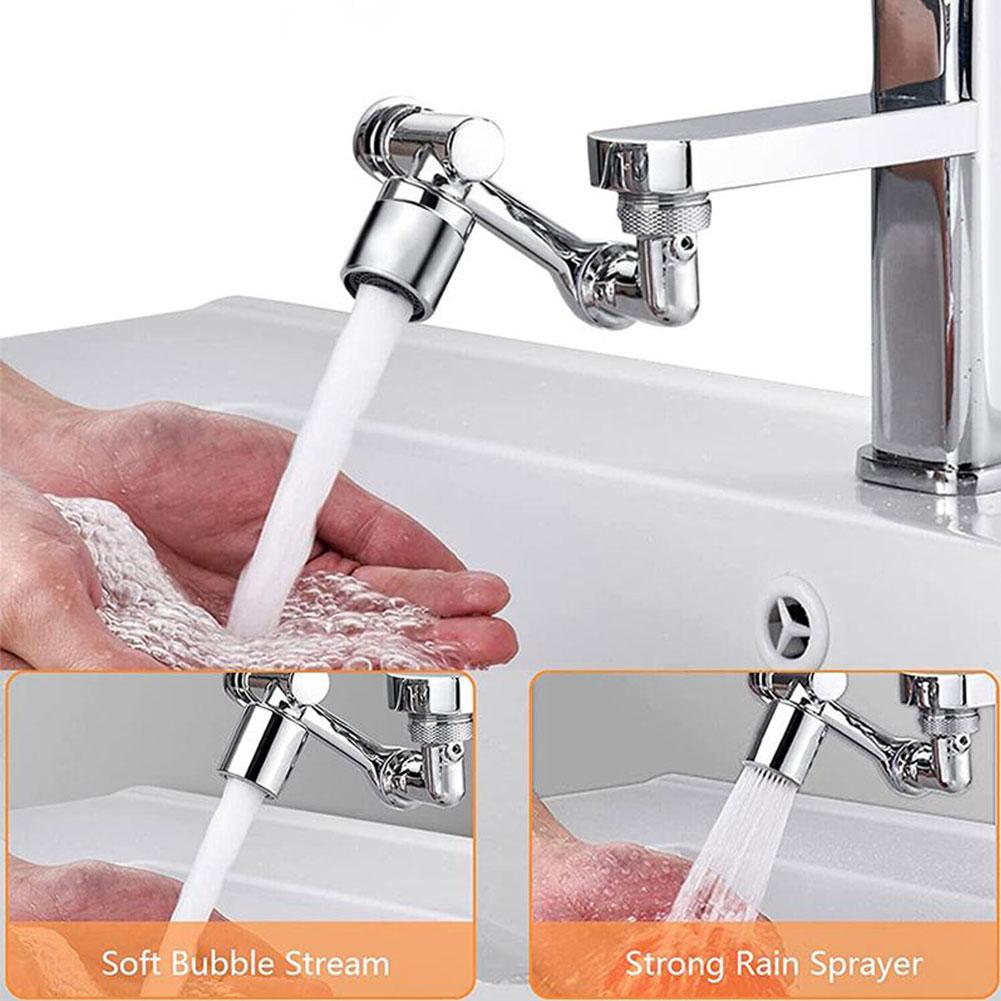 Universal 1080° Rotatable Faucet Aerator Extender Plastic Splash Filter Faucets Bubbler Nozzle Robotic Arm for Kitchen Bathroom